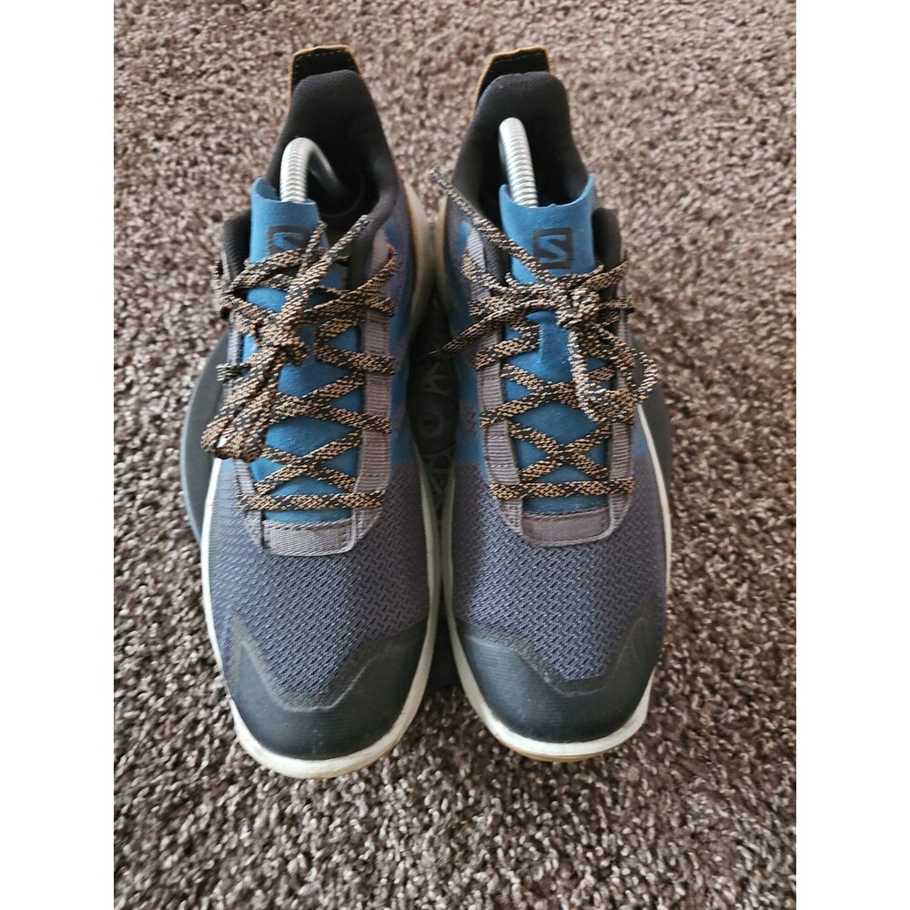 Salomon Trail Running Shoes Mens 8.5 Blue Gray Hiking Sneakers Lightweight